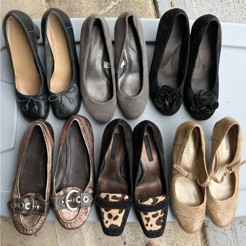 LOT OF size 7.5 Women's shoes 
Will sell individually for 15 each